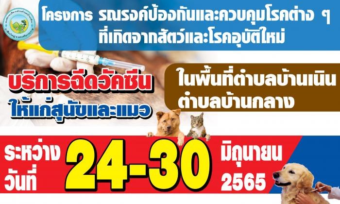 โครงการรณรงค์ป้องกันและควบคุมโรคต่างๆที่เกิดจากสัตว์และโรคอุบัติใหม่ในพื้นที่ตำบลบ้านเนินบ้านกลาง ระหว่างวันที่ 24-30 มิ.ย.65